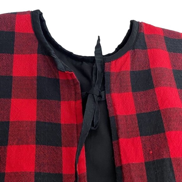 Buffalo Check Treeskirt Rustic Holiday Decor Reindeer Snowflakes - Picture 8 of 10